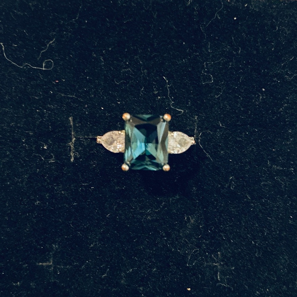 Sophisticated Teal and Silver 925 Women's Ring